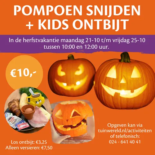 Kidsworkshop pompoen snijden + kids ontbijt