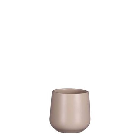 Amber pot rond l.roze mat - h11,5xd12cm