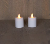 Anna's Collection LED rustiek wax stompkaars 2st en wit bewegende vlam 4,5x8cm 2x2aaa/timer