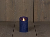 Anna's Collection LED rustiek wax stompkaars antiek blauw 7,5x12,5cm 3xaaa/timer - afbeelding 1