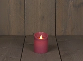 Anna's Collection LED rustiek wax stompkaars antiek roze 7,5x10cm 3xaaa/timer - afbeelding 1