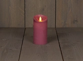 Anna's Collection LED rustiek wax stompkaars antiek roze 7,5x15cm 3xaaa/timer - afbeelding 1