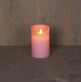 Anna's Collection LED rustiek wax stompkaars roze 7,5x12,5cm 3xaaa/timer - afbeelding 1