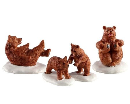 Bear Family Snow Day, Set Of 4 - Lemax kerstfiguren