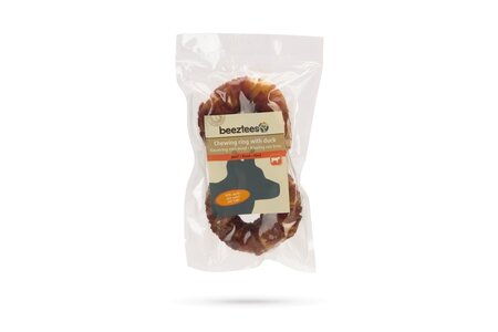 Beeztees Culinair Kauwring met Eend - Hondensnack - 2ST - 7,5 cm