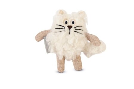 Beeztees Kat Faline - Kattenspeelgoed - Wit - 15x10x3 cm