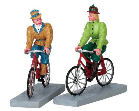 Bloomers And Bicycles, Set Of 2 - Lemax kerstfiguren