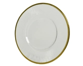 Bord glas d26.5h1.5cm helder/goud