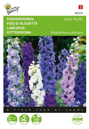 Buzzy® Delphinium, Riddersporen Giant Pacific gemengd - afbeelding 1