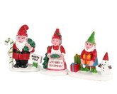 Christmas Garden Gnomes, Set Of 3 - Lemax kerstfiguren