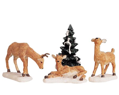 Dad And Fawns, Set Of 4 - Lemax kerstfiguren