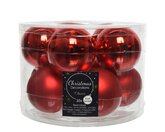 Decoris Glazen kerstballen tube 10 stuks - Kerstrood - afbeelding 1