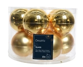 Decoris Glazen kerstballen tube 10 stuks - Licht Goud - afbeelding 2