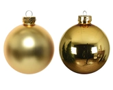 Decoris Glazen kerstballen tube 10 stuks - Licht Goud - afbeelding 3