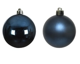 Decoris Glazen kerstballen tube 10 stuks - nachtblauw - afbeelding 3