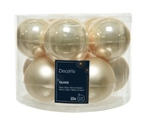 Decoris Glazen Kerstballen Tube 10 stuks - Parel - afbeelding 3