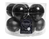 Decoris Glazen kerstballen tube 10 stuks - Zwart - afbeelding 1