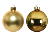 Decoris Glazen kerstballen tube 12 stuks - Licht Goud - afbeelding 3