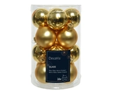 Decoris Glazen kerstballen tube 16 stuks - Licht Goud - afbeelding 2