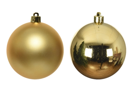 Decoris Glazen kerstballen tube 16 stuks - Licht Goud - afbeelding 3