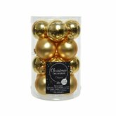 Decoris Glazen kerstballen tube 16 stuks - Licht Goud - afbeelding 1