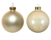 Decoris Glazen Kerstballen Tube 6 stuks - Parel - afbeelding 4