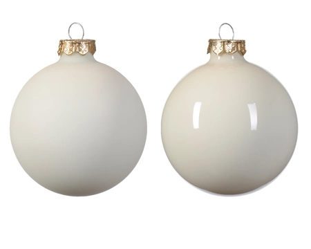 Decoris Glazen kerstballen tube 6 stuks - WolWit - afbeelding 3