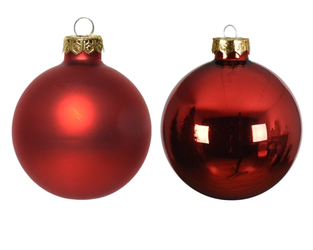 Decoris Glazen Kerstballen Tube 8 stuks - Kerstrood - afbeelding 4