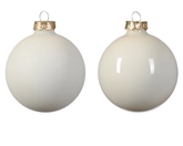 Decoris Glazen kerstballen tube 8 stuks - WolWit - afbeelding 3