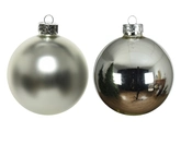 Decoris Glazen kerstballen tube 8 stuks - Zilver - afbeelding 3