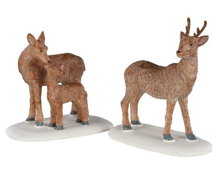 Deer Family, Set Of 2 - Lemax kerstfiguren