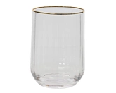 Drinkglas glas d8h11cm helder/goud