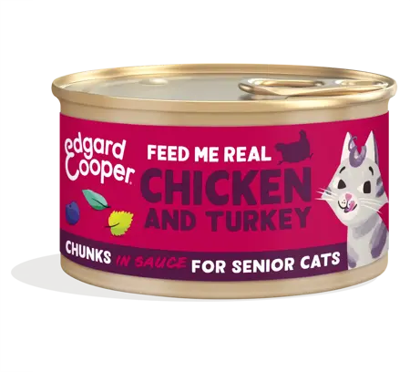 Edgard & Cooper Free-Run Chicken And Turkey Chunks In Sauce For Senior Cats 85G