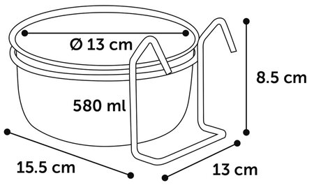 Eet- Drinkpot Avaro Haak 13Cm Rood/ - afbeelding 1