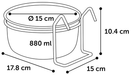 Eet- Drinkpot Avaro Haak 15Cm Rood/ - afbeelding 1