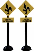 Elf Crossing Sign, Set Of 2 - Lemax kerstfiguren