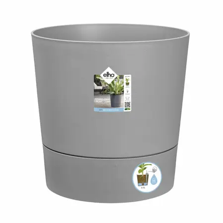 Elho Bloempot Greensense Aqua Care rond 43cm grijs - afbeelding 1