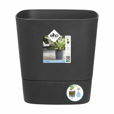 Elho Bloempot Greensense Aqua Care vierkant 30cm grijs - afbeelding 1