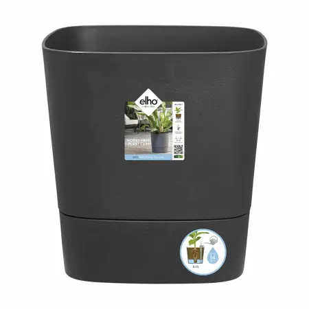 Elho Bloempot Greensense Aqua Care vierkant 38cm grijs - afbeelding 2