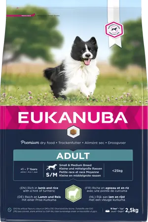 Eukanuba dog adult small/medium lamb&rice 2,5kg