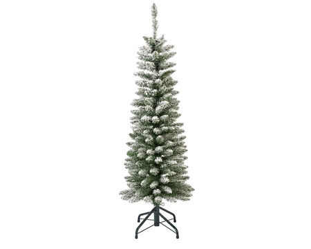 Everlands kunstkerstboom Pencil pine snowy groen/wit H120cm groen/wit - afbeelding 1