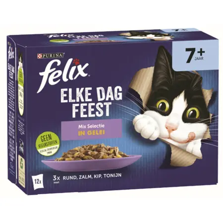 Felix Elke Dag Feest Pouch Gelei Senior Mix Sel Mp 12X85Gr