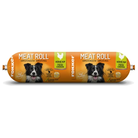 Fokker dog meat roll kip met zalm