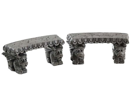 Gargoyle Stone Benches, Set Of 2 Spooky Town