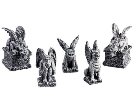 Gargoyles, Set Of 5 Spooky Town