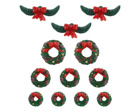 Garland And Wreaths, Set Of 12 - Lemax kerstfiguren