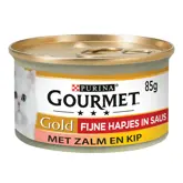 Gourmet Gold Blik Fijne Hapjes Zalm&Kip 85Gr