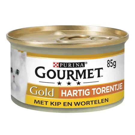 Gourmet Gold Blik Hartig Torentje Kip/Wortel 85Gr