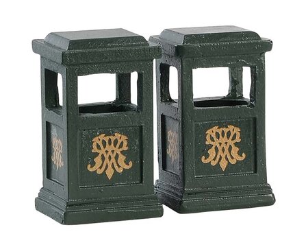 Green Trash Can, Set Of 2 - Lemax kerstfiguren