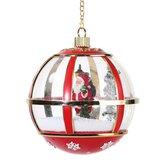 Hangende Sneeuwglobe met Kerstman - D 30 x H 33,3 cm - afbeelding 3